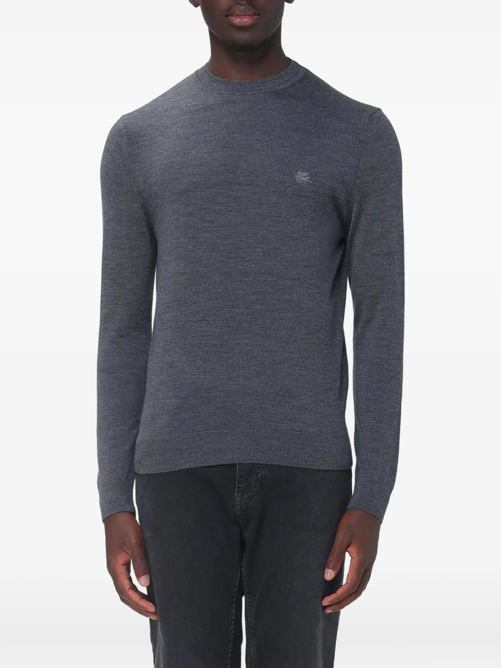 ETRO logo-embroidered sweater Grijs