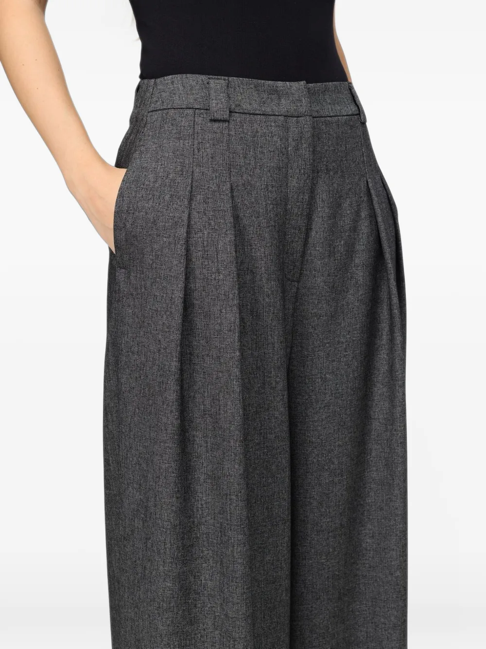 Hanita pleated wide-leg trousers Grijs