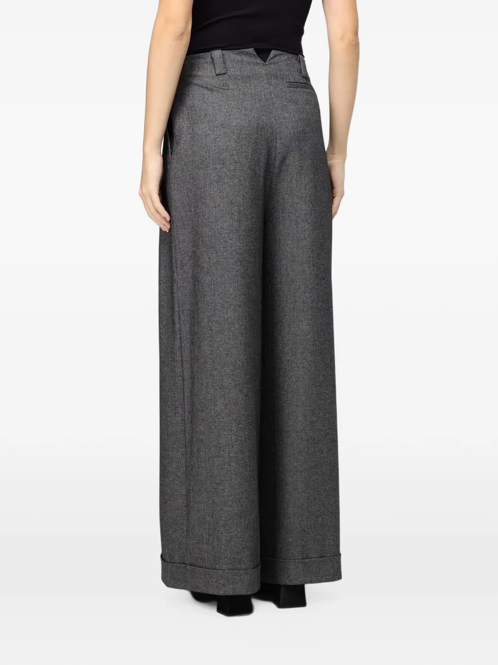 Hanita pleated wide-leg trousers Grijs