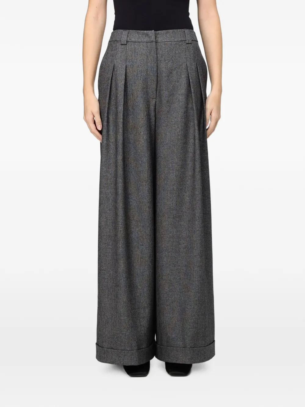 Hanita pleated wide-leg trousers Grijs