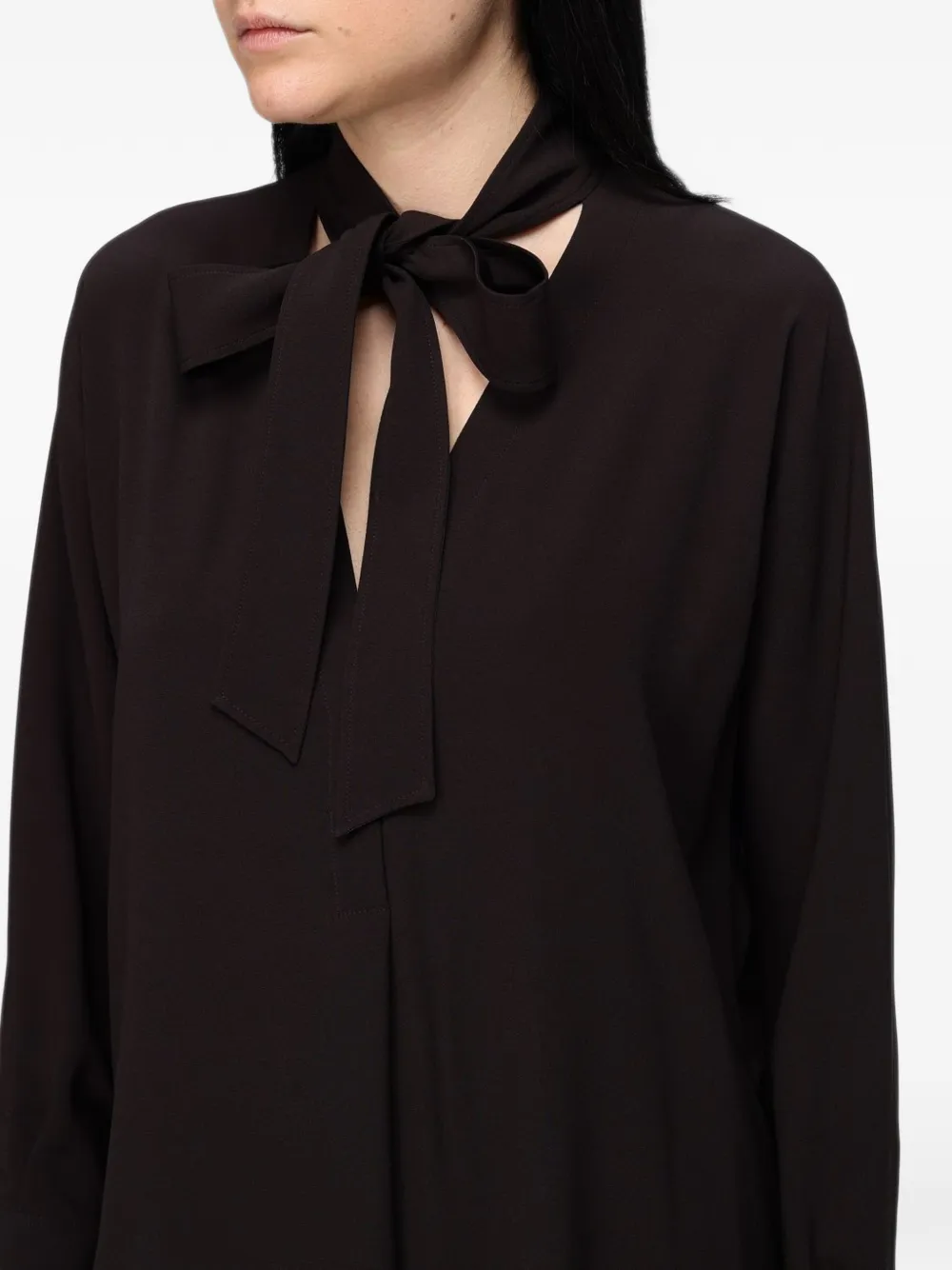 Agnona Blouse met gestrikte hals Bruin