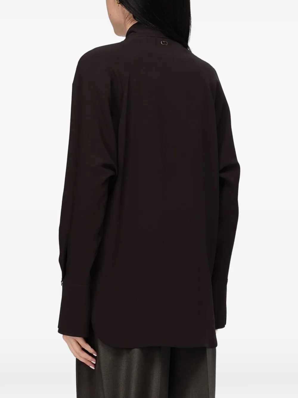 Agnona Blouse met gestrikte hals Bruin