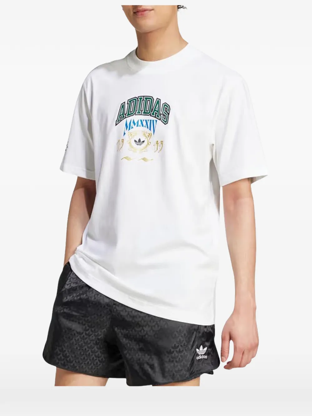 adidas VRCT 1 logo-print T-shirt Wit