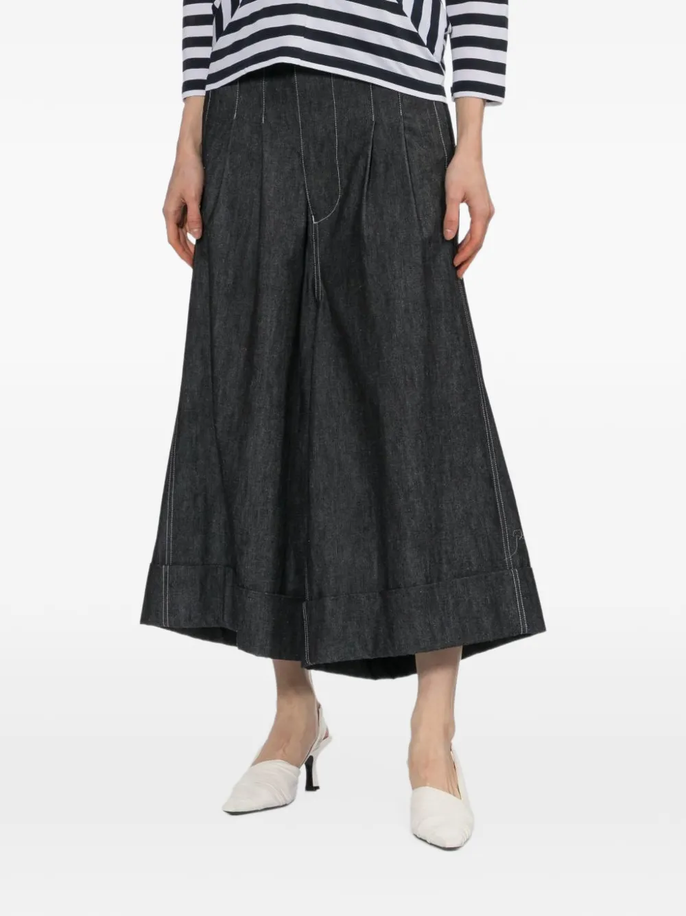 Junya Watanabe belted wide-leg jeans Zwart