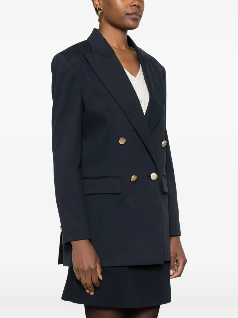 P.A.R.O.S.H. double-breasted peak-lapel blazer Blauw