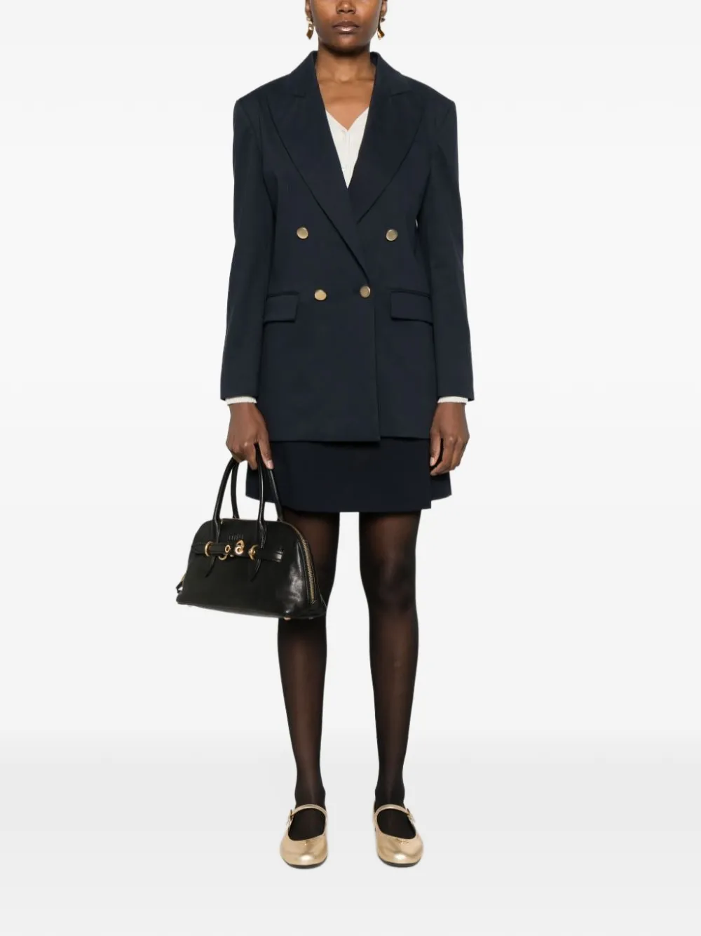 P.A.R.O.S.H. double-breasted peak-lapel blazer Blauw