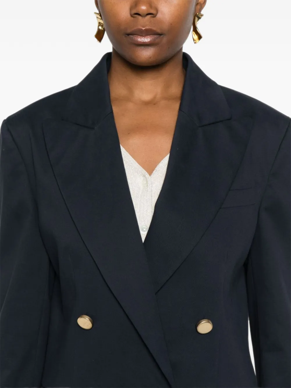 P.A.R.O.S.H. double-breasted peak-lapel blazer Blauw