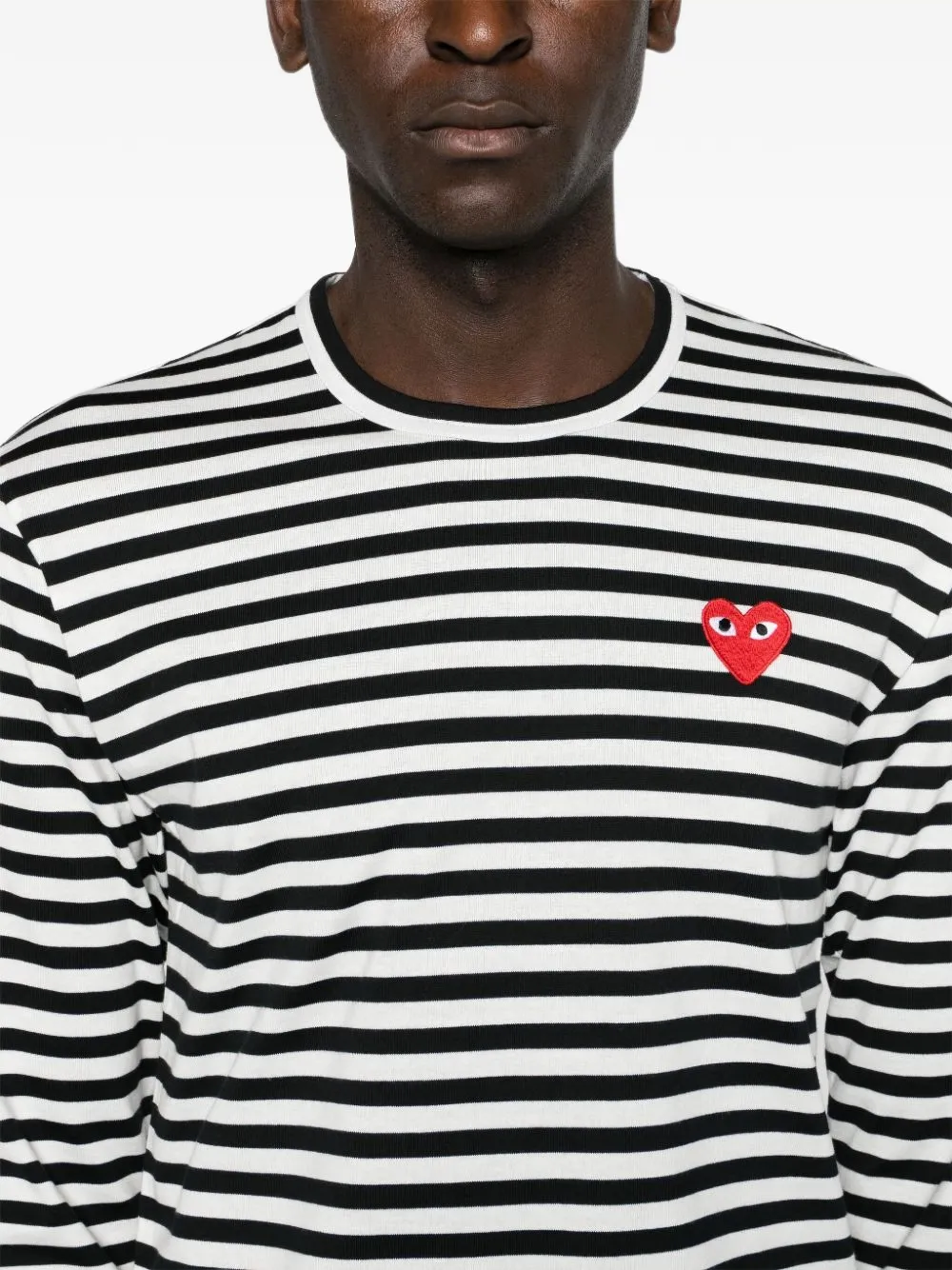 Comme Des Garçons striped cotton T-shirt Wit