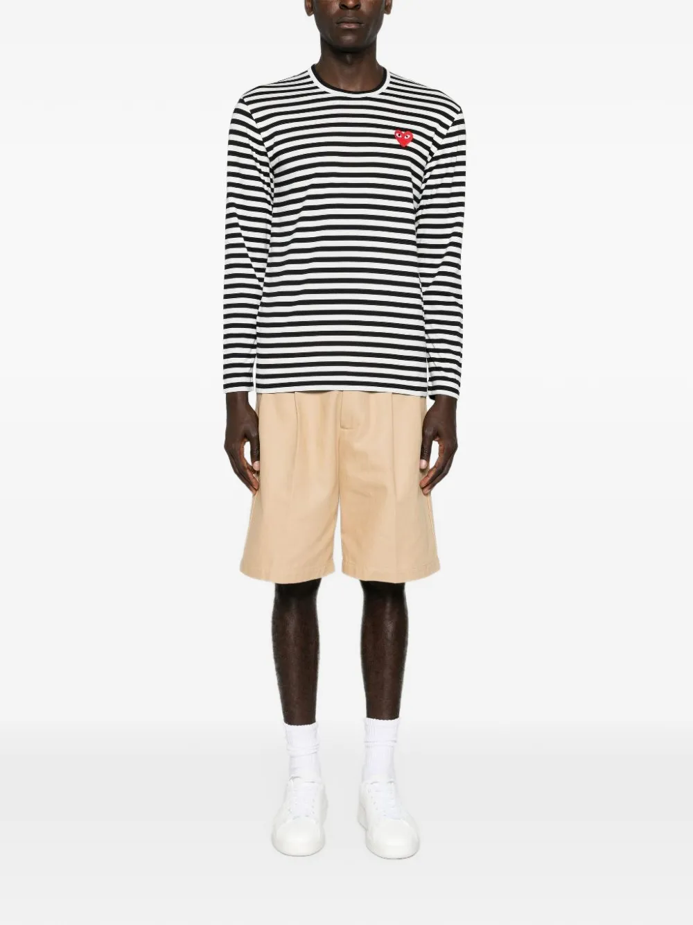 Comme Des Garçons striped cotton T-shirt Wit