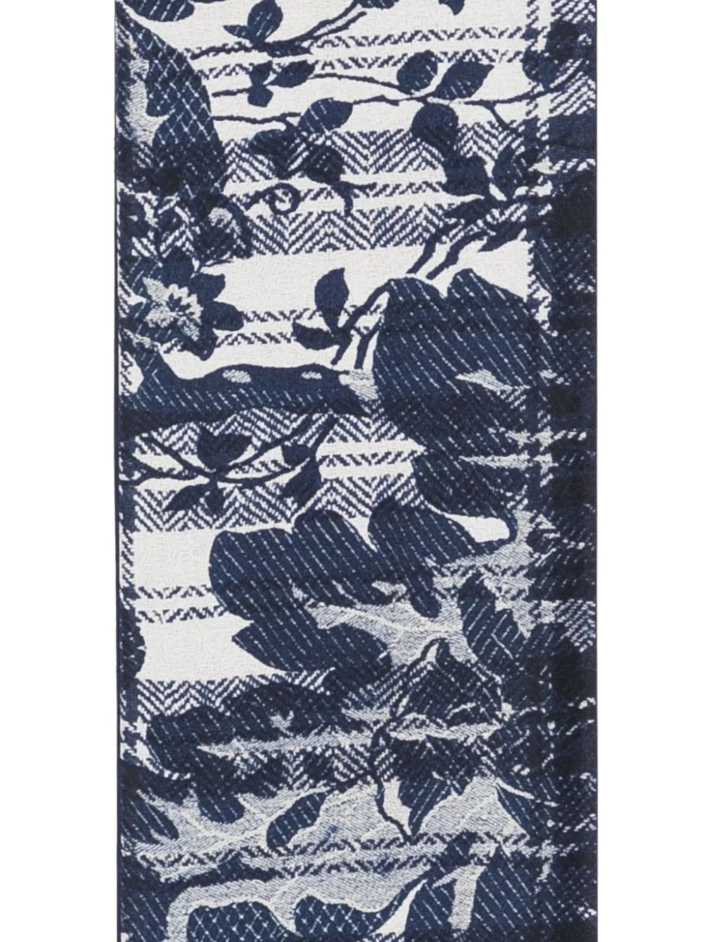 Pierre-Louis Mascia floral-print fringed-trim scarf Blauw