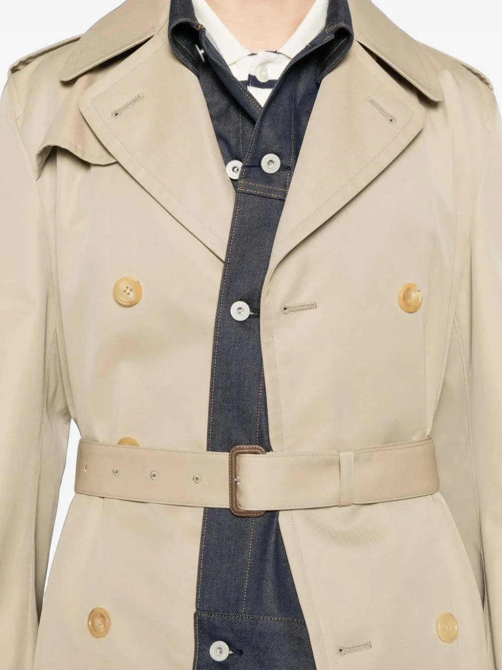 Junya Watanabe MAN double-breasted belted coat Beige