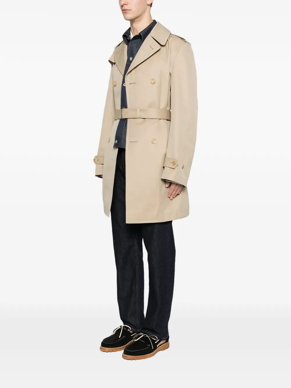 Junya Watanabe MAN double-breasted belted coat Beige