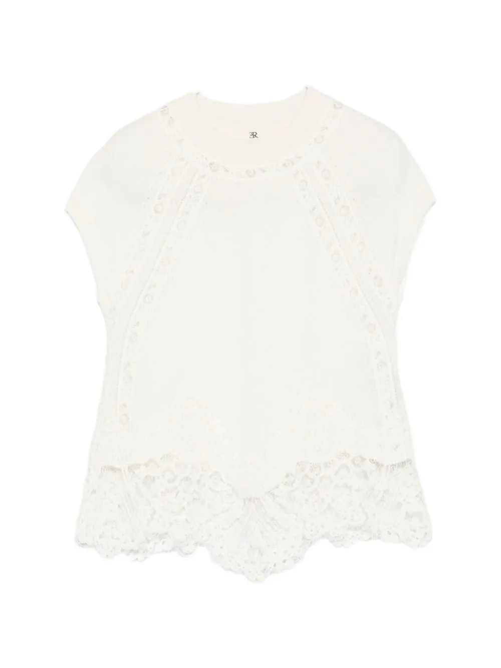 Ermanno Scervino lace-trim knitted top Wit