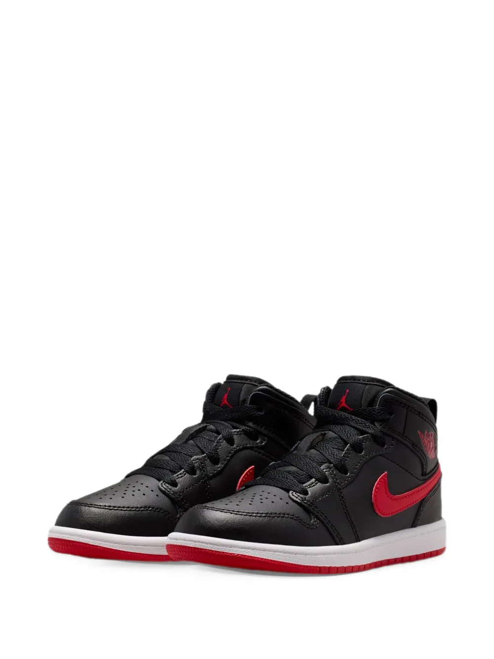 Jordan Kids Jordan 1 Mid logo-detail sneakers - Nero