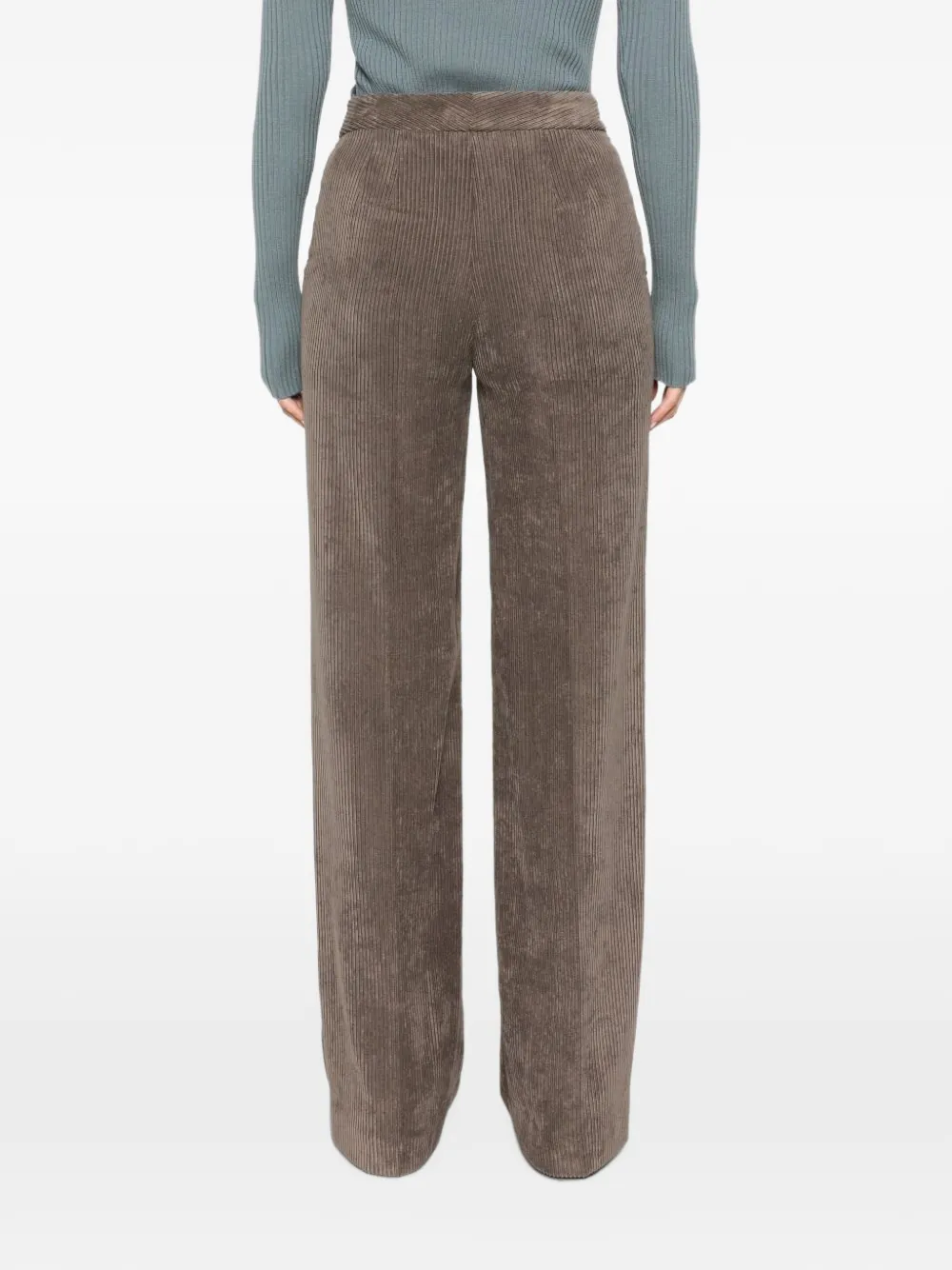Via Masini 80 corduroy straight-leg trousers Bruin