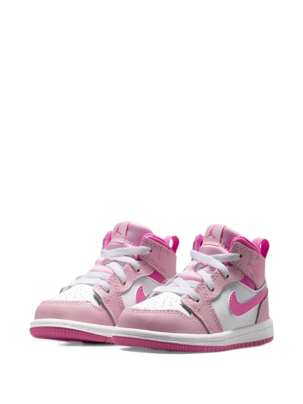Jordan Kids Jordan 1 Mid logo-detail sneakers - Pink