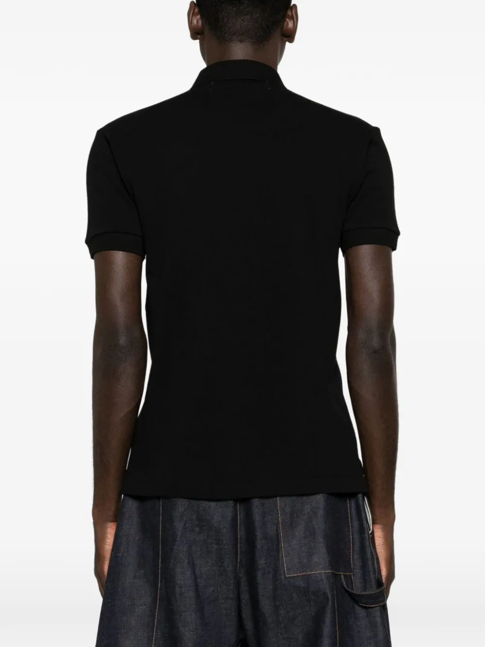 Comme Des Garçons Play Heart-patch piqué polo shirt Zwart