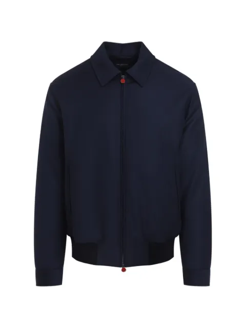 Kiton ribbed-hem zip-up bomber jacket