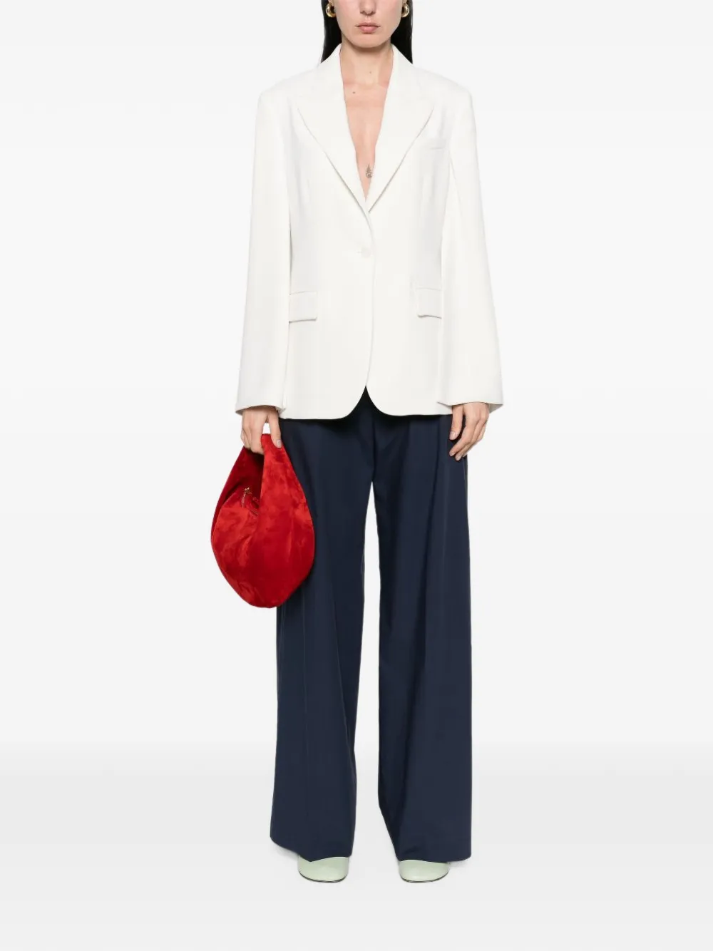 P.A.R.O.S.H. single-breasted slit-sleeve blazer Wit