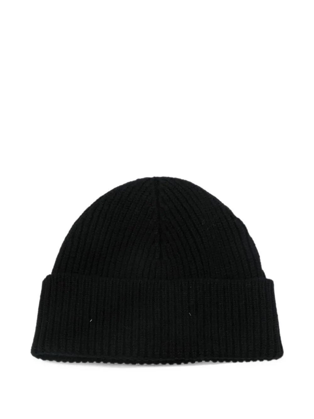 AMI Paris black wool beanie With Ami De Coeur Zwart