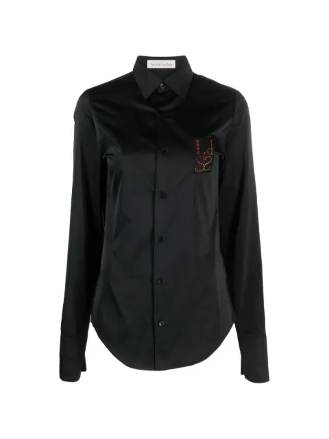 Ludovic de Saint Sernin rhinestone-embellished logo-patch shirt