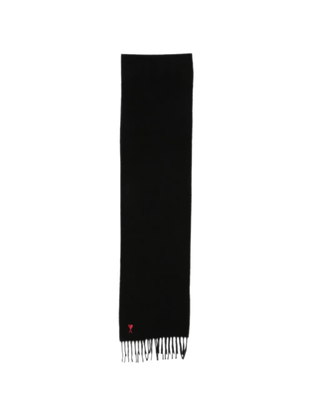 AMI Paris black wool scarf with Ami de Coeur Zwart