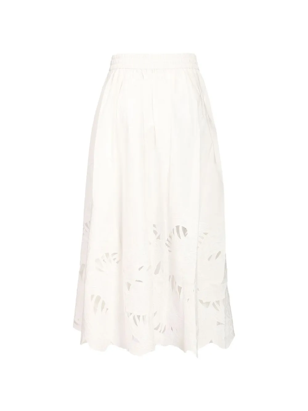 ZIMMERMANN Mahon cut-out midi skirt Wit
