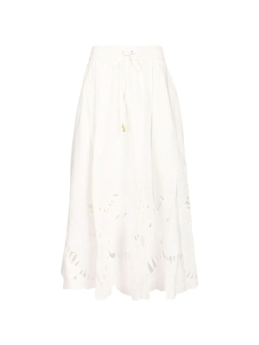 ZIMMERMANN Mahon cut-out midi skirt Wit