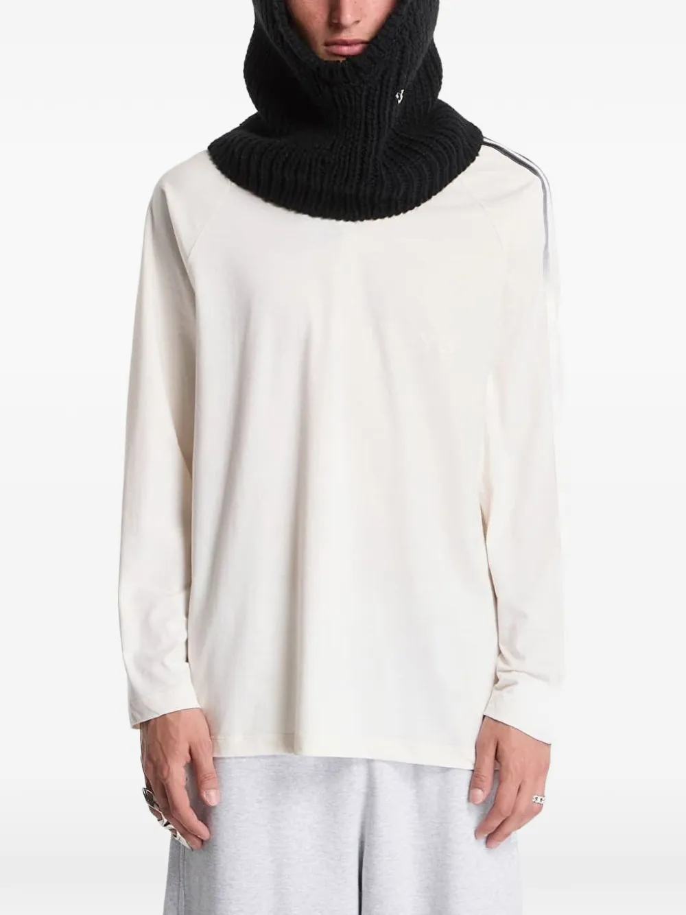 Y-3 oversized gradient stripes long-sleeve tee Beige