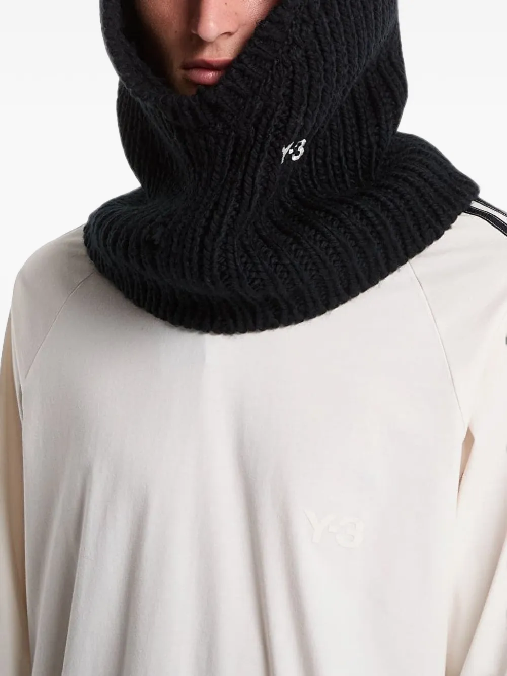 Y-3 oversized gradient stripes long-sleeve tee Beige