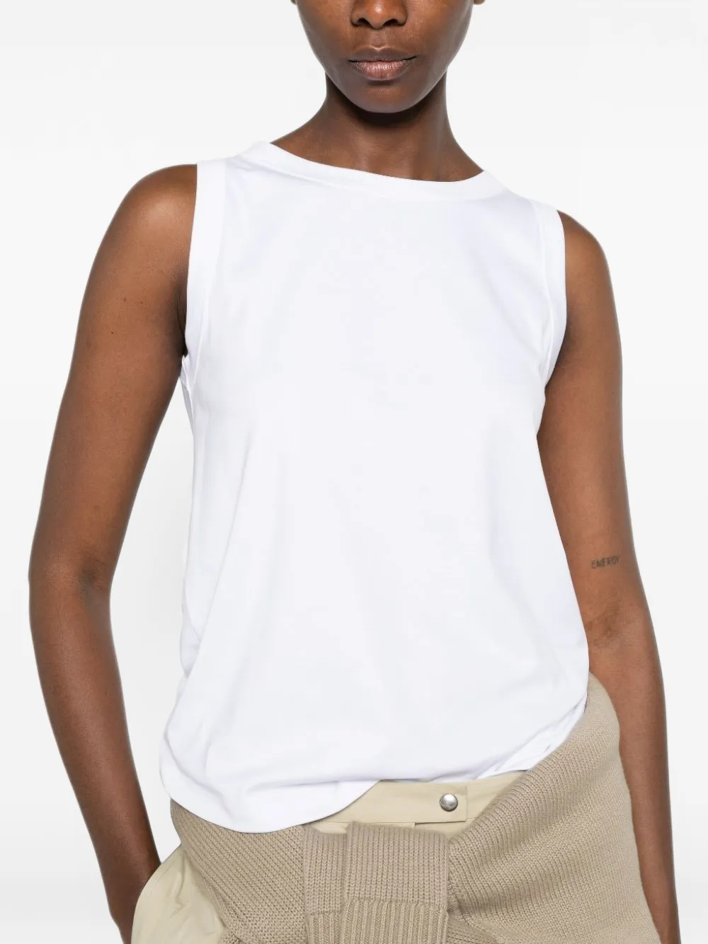 SHIRT C ZERO round-neck sleeveless tank top Wit
