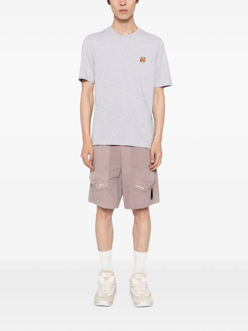MAISON KITSUNE KIDS Fox Head T-shirt Grijs