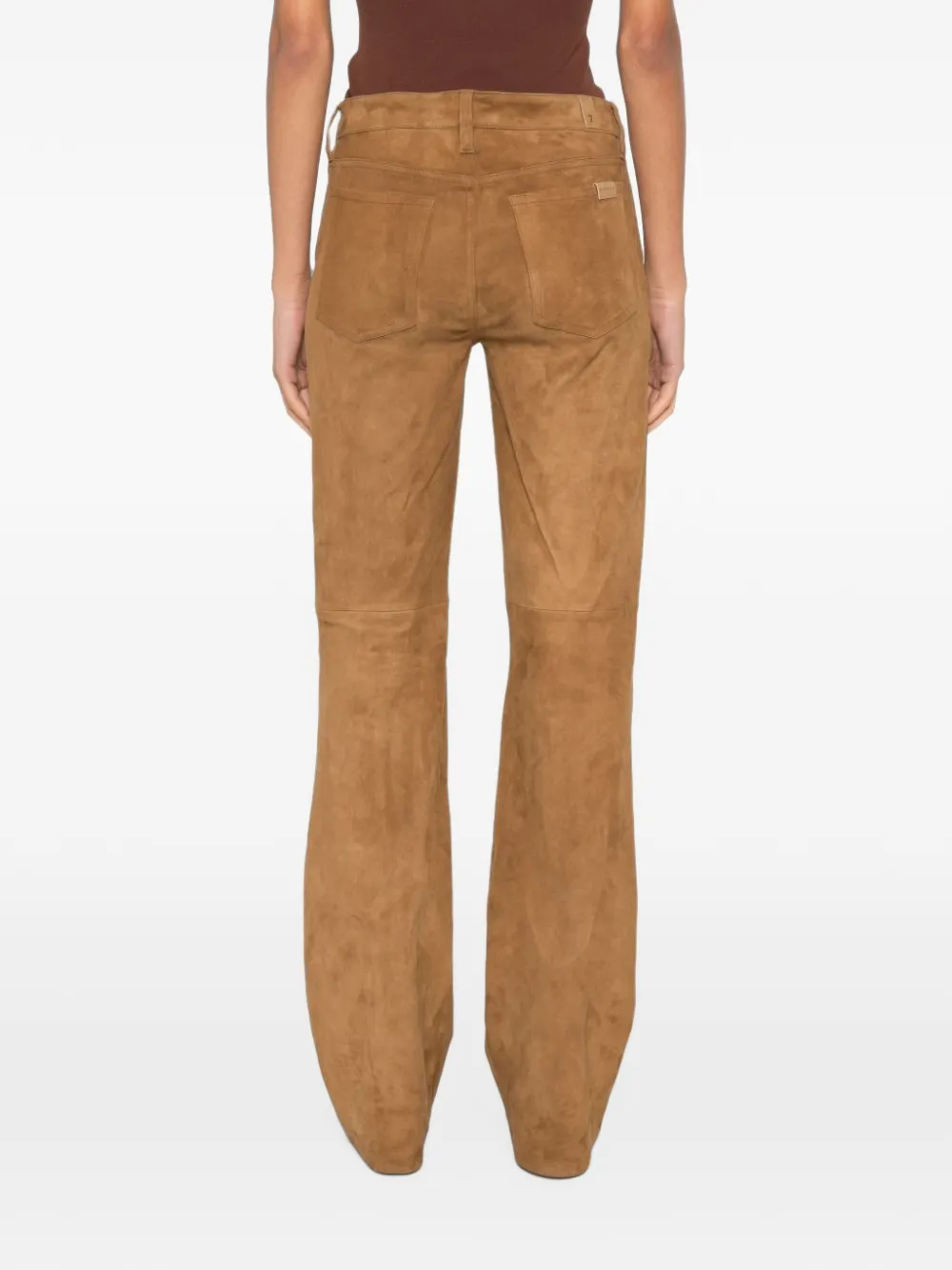 7 For All Mankind suede-finish flared trousers Bruin