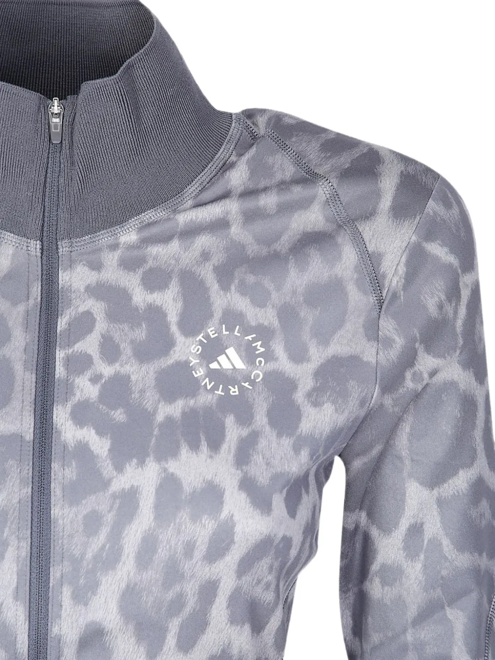 adidas by Stella McCartney leopard-print zipped sweatshirt Grijs