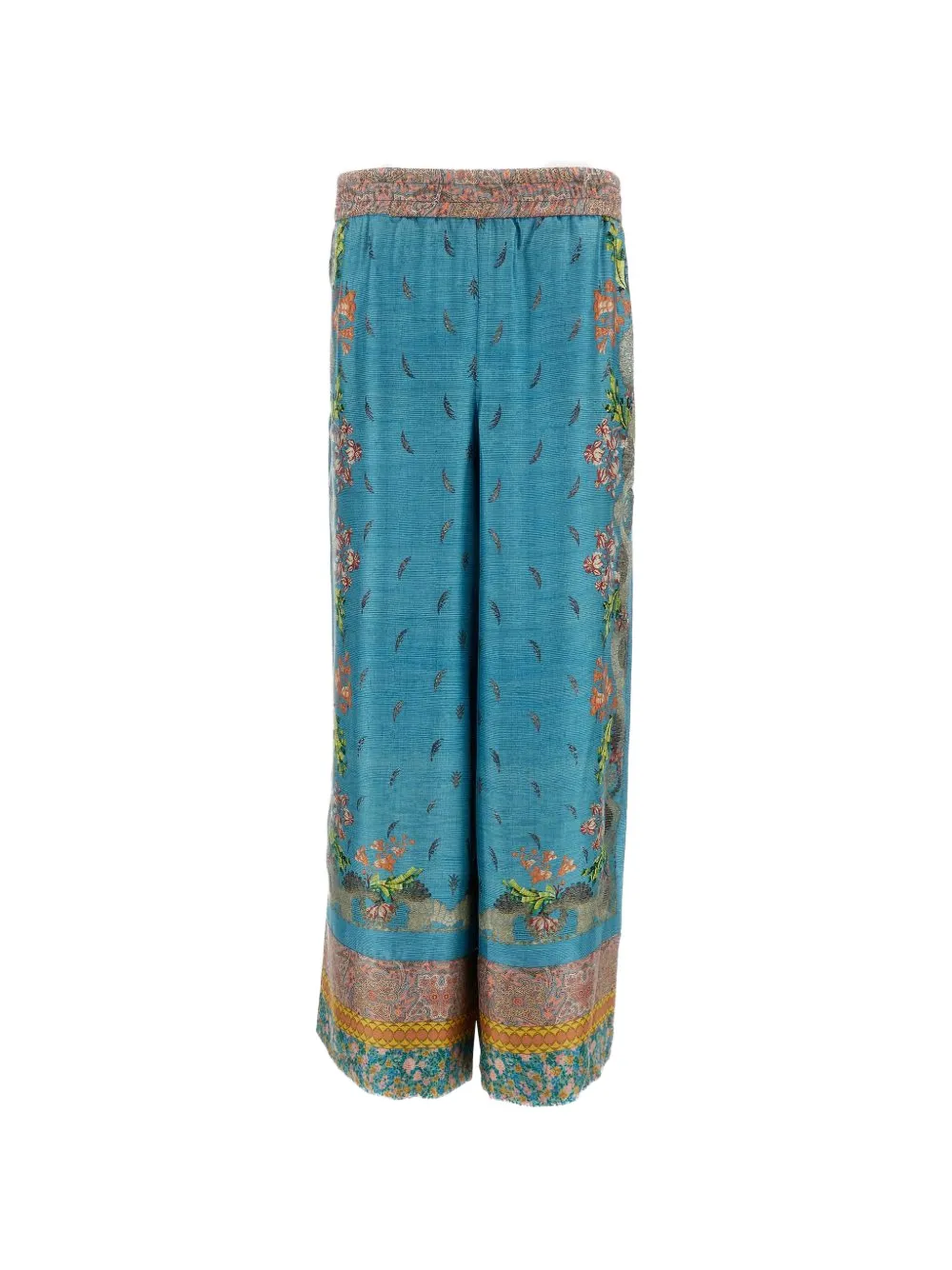 Pierre-Louis Mascia floral-print silk palazzo trousers Blauw