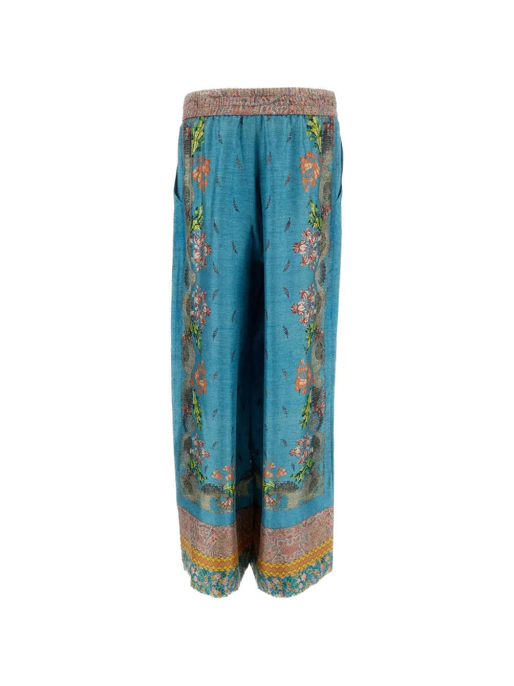 Pierre-Louis Mascia floral-print silk palazzo trousers Blauw
