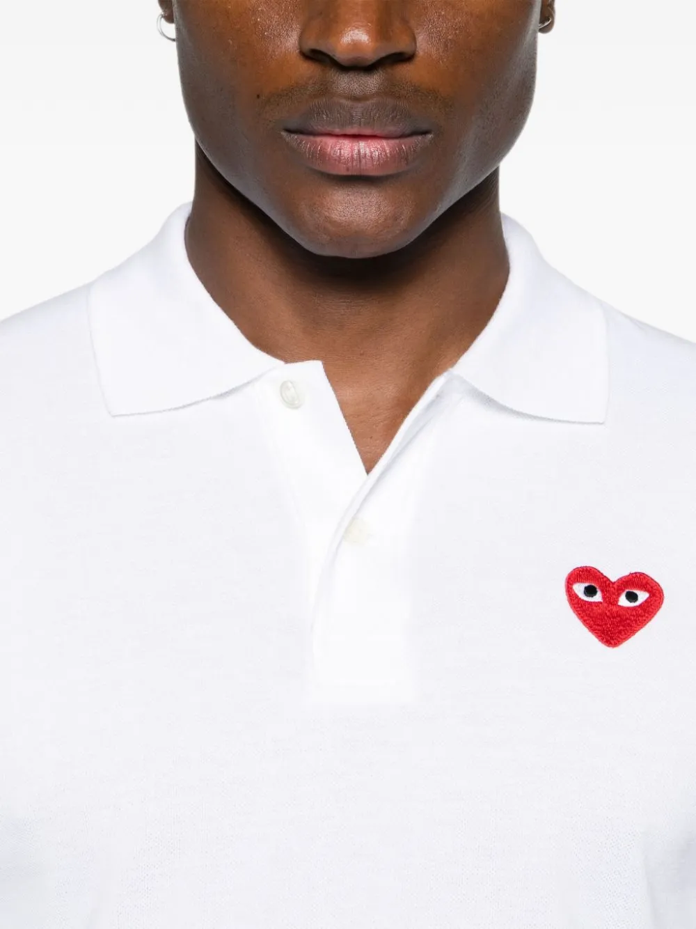 Comme Des Garçons Play heart-patch polo shirt Wit