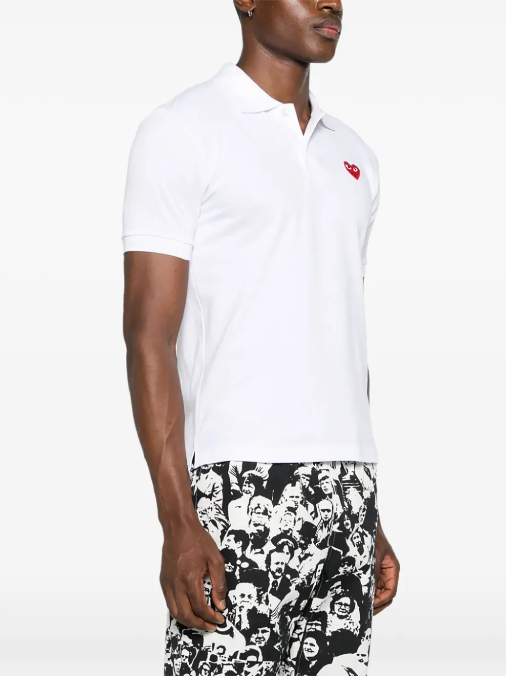 Comme Des Garçons Play heart-patch polo shirt Wit