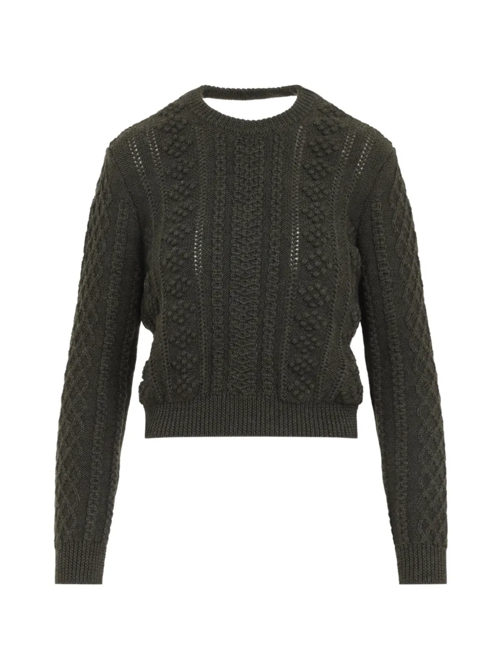 Jil Sander cable-knit cropped sweater Groen