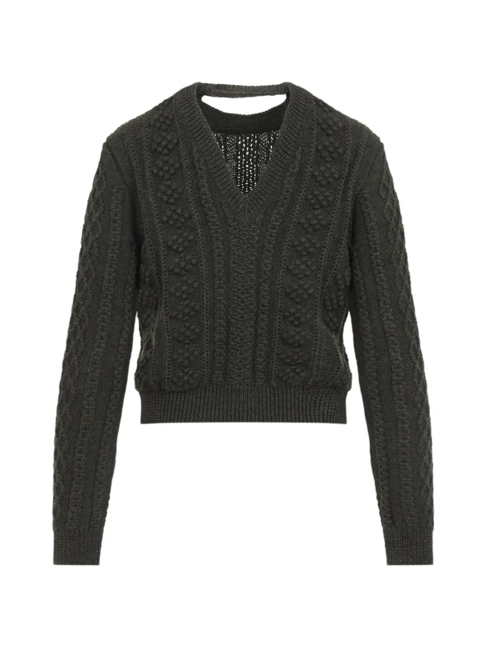 Jil Sander cable-knit cropped sweater Groen