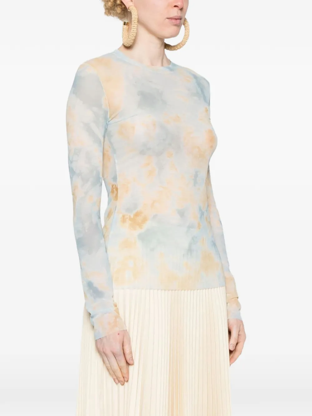Erika Cavallini printed long-sleeve T-shirt Blauw
