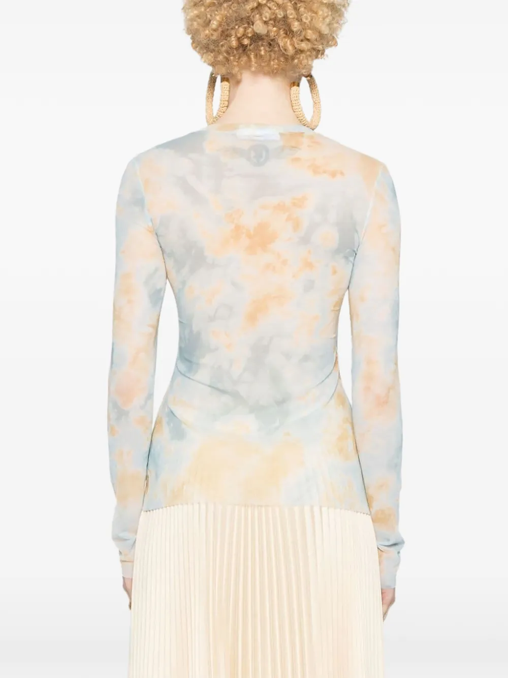 Erika Cavallini printed long-sleeve T-shirt Blauw
