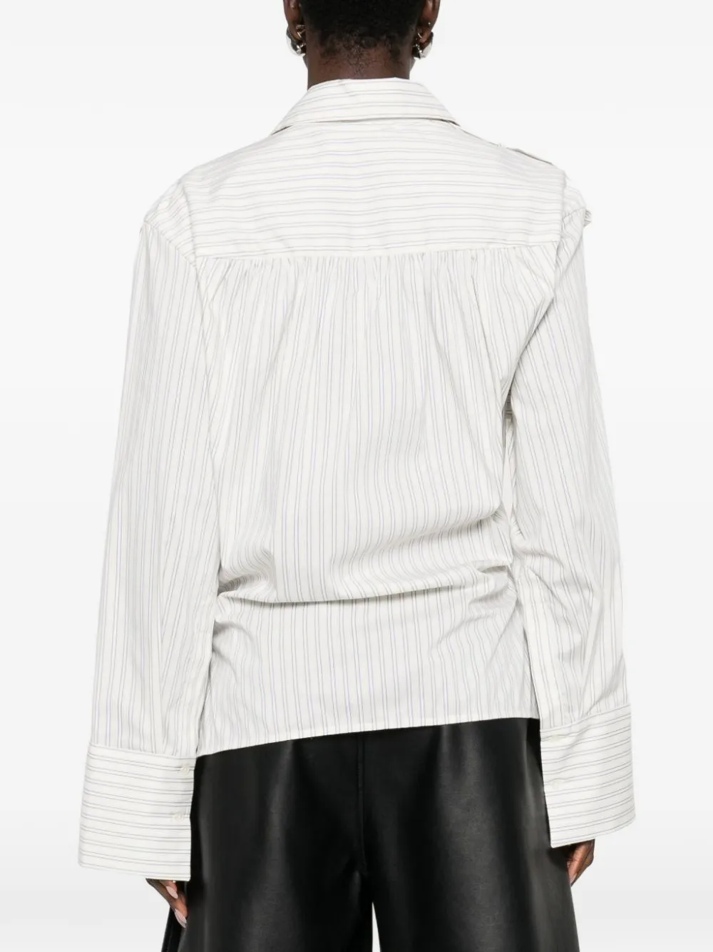 IRO striped wrap shirt Beige