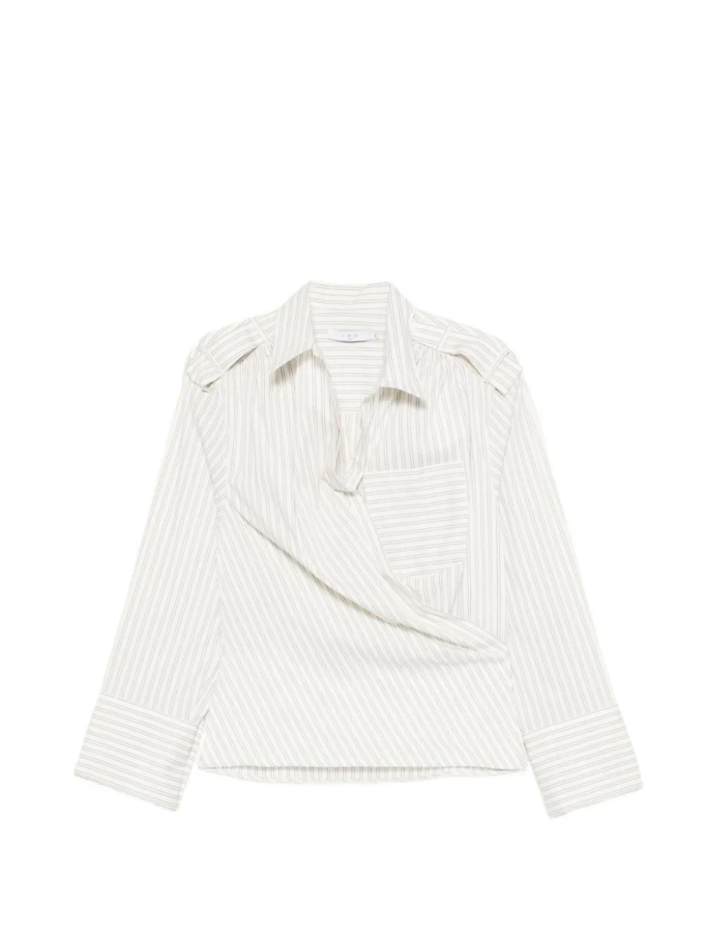 IRO striped wrap shirt Beige
