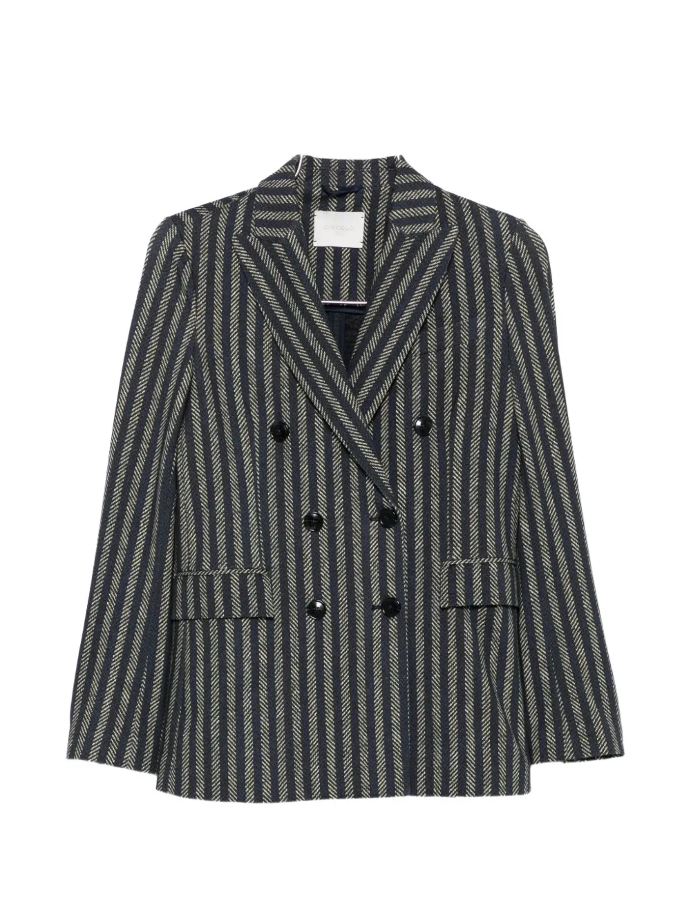 Circolo 1901 stripe-pattern double-breasted blazer - Blue