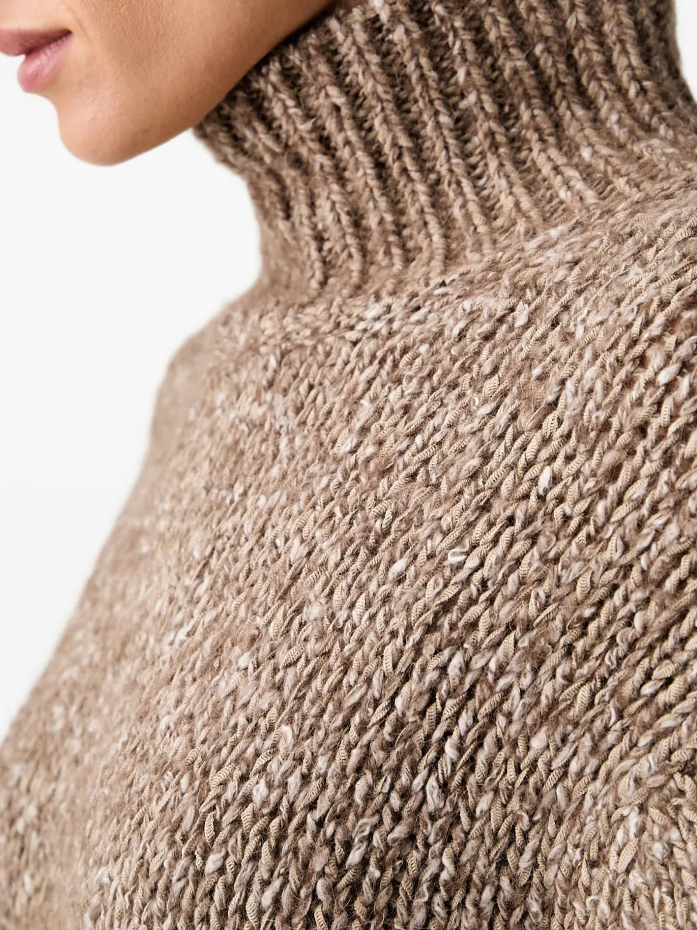 Marc O'Polo chunky-knit high-neck sweater Bruin