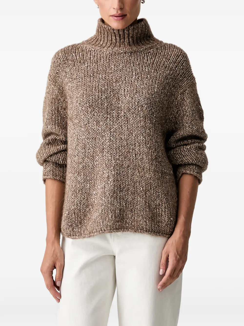 Marc O'Polo chunky-knit high-neck sweater Bruin