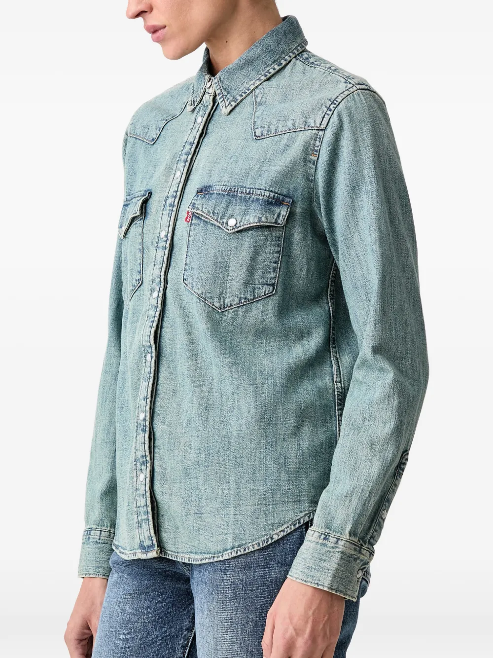 Levi's Ultimate Western denim blouse met schouderpas Blauw