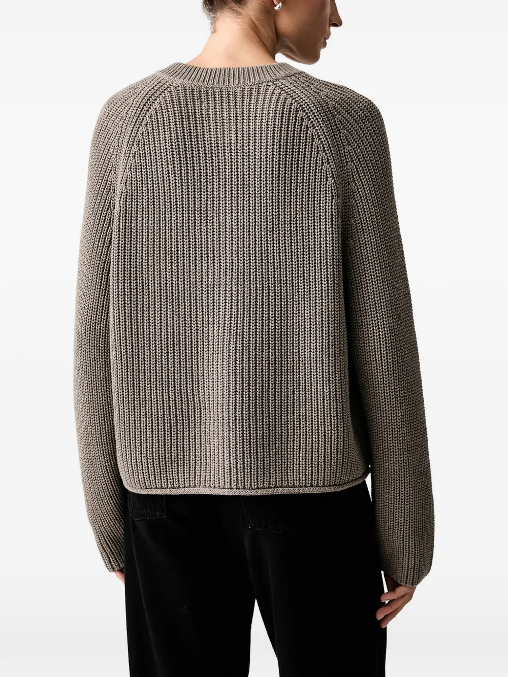 Marc O'Polo ribbed-knit raglan-sleeve cardigan Beige