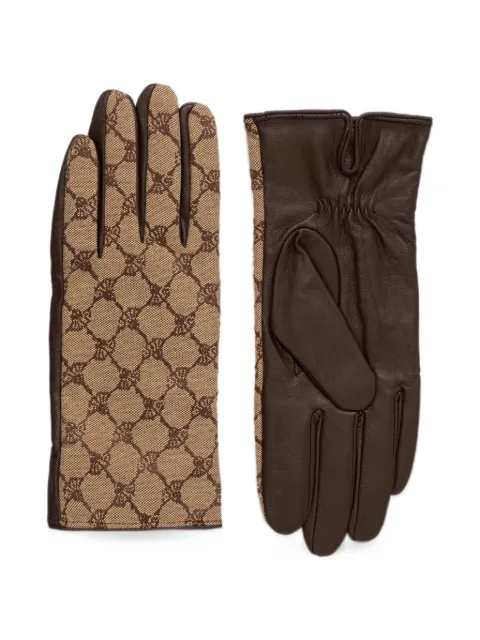 Joop! monogram-print leather-panelled gloves